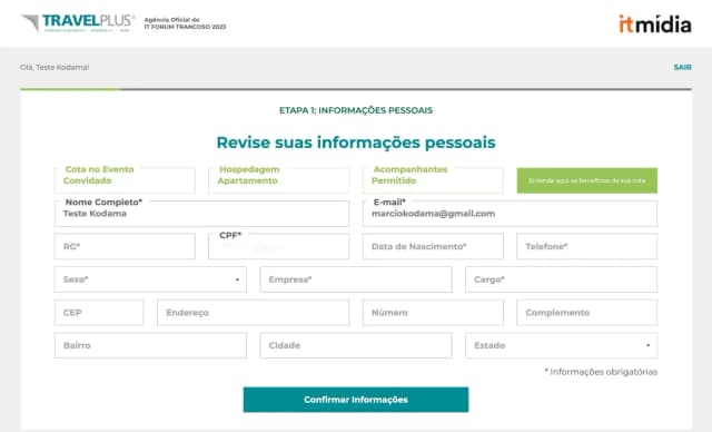 Plataforma de RSVP e Logística — IT Fórum 2023