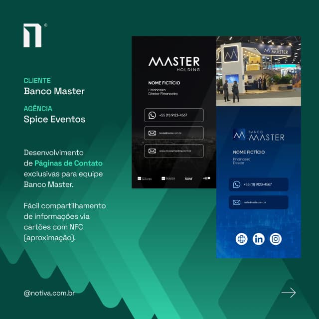 Cartão de Visitas Digital NFC — Banco Master