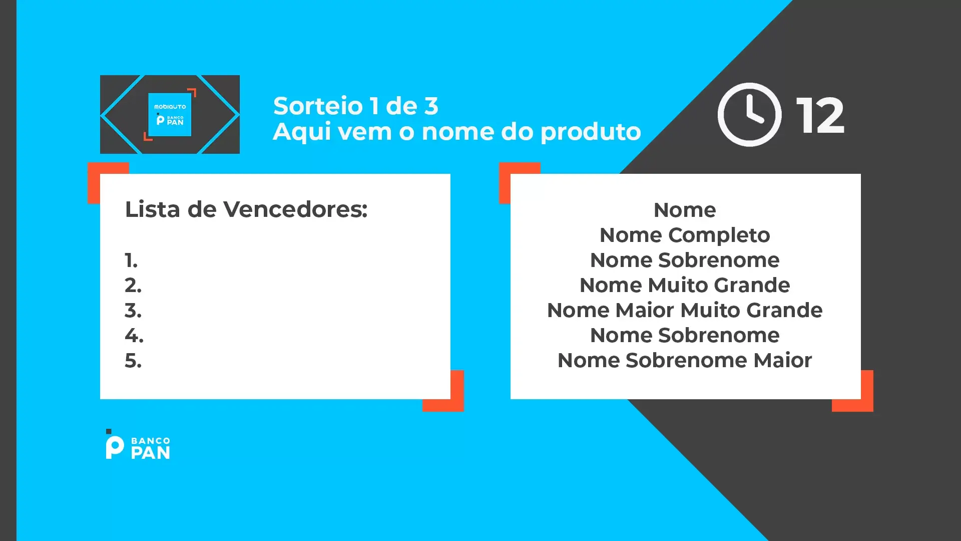 Sorteador online - Banco PAN